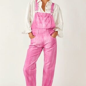 We The Free Bold Pink Women's Ziggy Denim Overalls